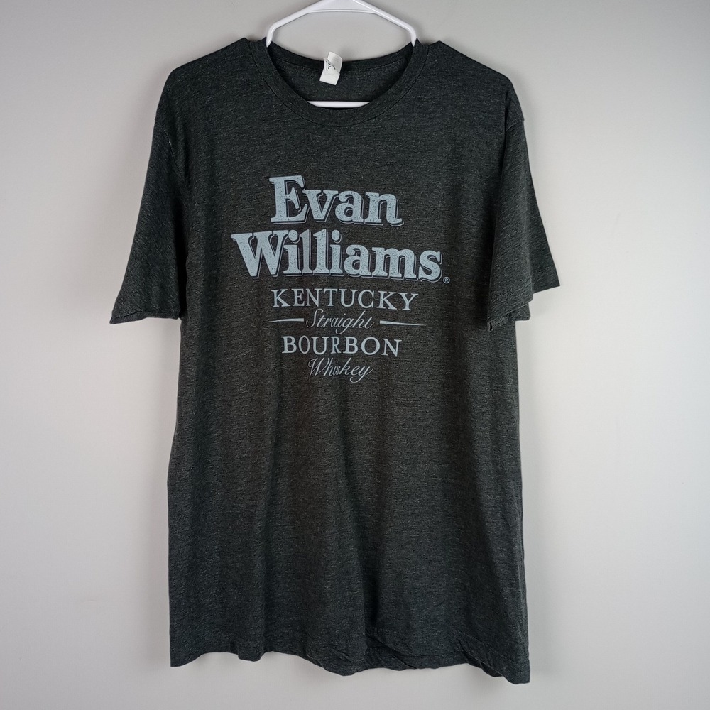 Tultex Mens XL Gray Evan Williams Kentucky Bourbon Whiskey Graphic Tshirt